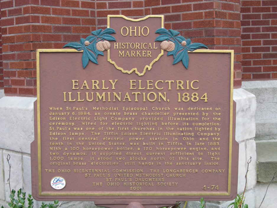 Historical image accompanying the church’s Ohio Historical Marker account