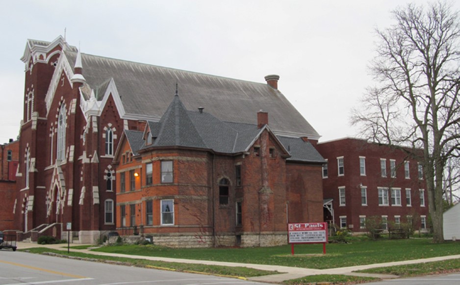 Historical image accompanying the church’s green space and sign account
