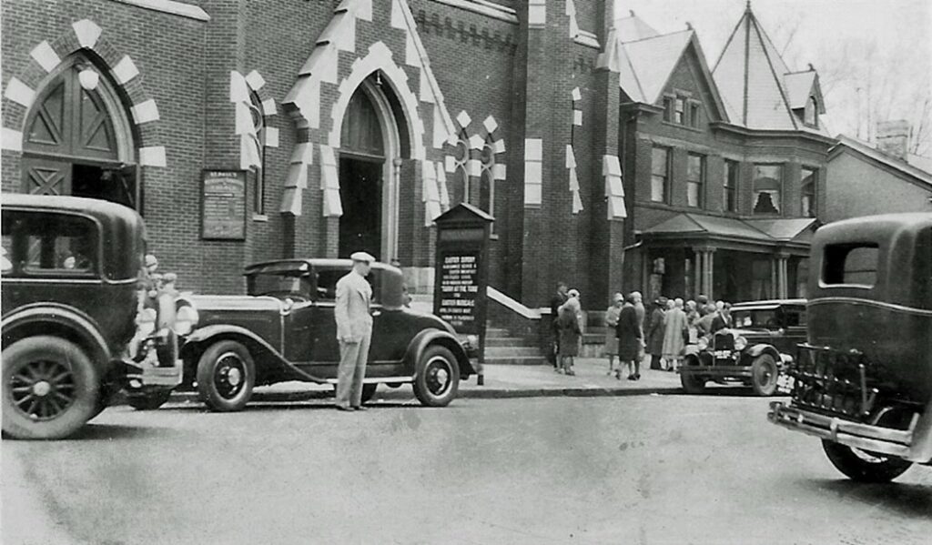Outside St. Paul’s church at Easter in 1930