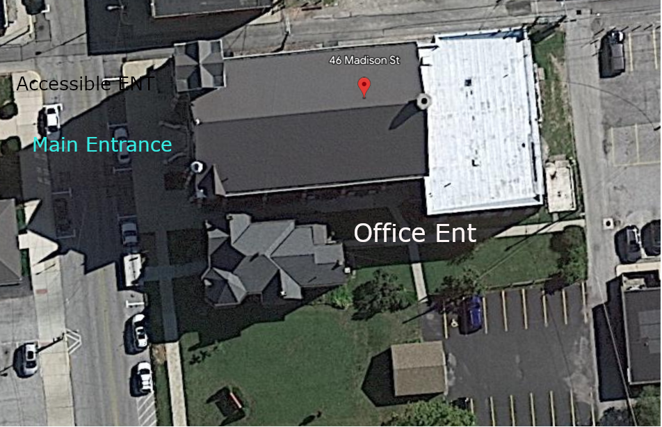 Main entrance and ramp entrance off Madison Street